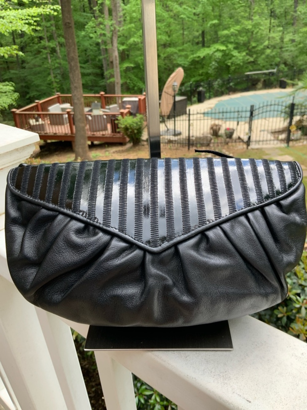 Fendi Rare Black VTG Leather Zippered Clutch with Logo Patch, COA and dust bag - Picture 7 of 16